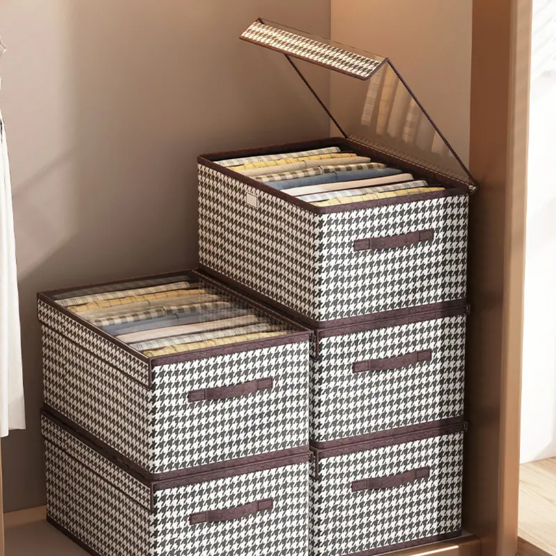 9 Grid Multipurpose Organizer with Cover Foldable Non Woven Fabric Storage Box 50x32x30cm