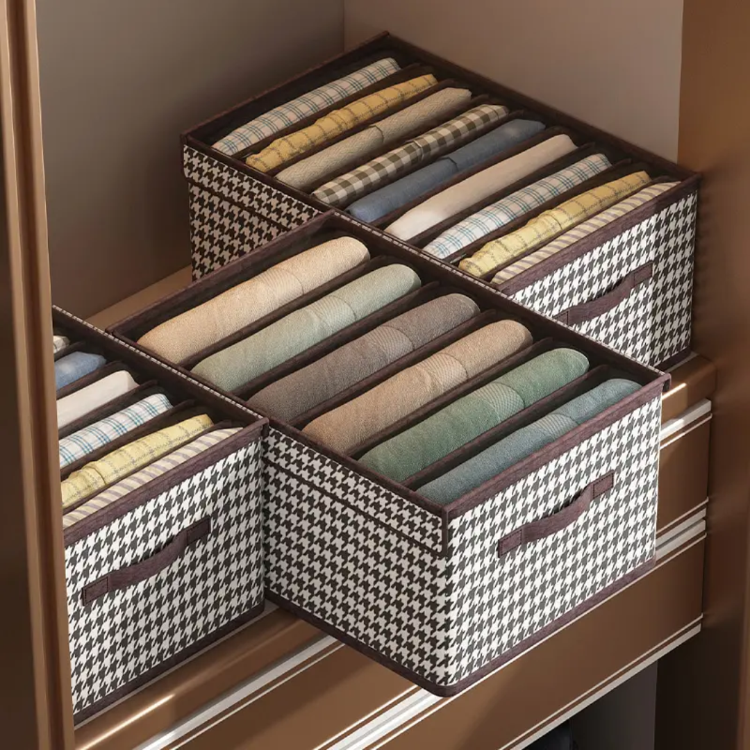 9 Grid Multipurpose Organizer with Cover Foldable Non Woven Fabric Storage Box 50x32x30cm