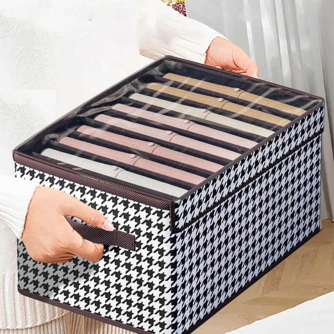 9 Grid Multipurpose Organizer with Cover Foldable Non Woven Fabric Storage Box 50x32x30cm