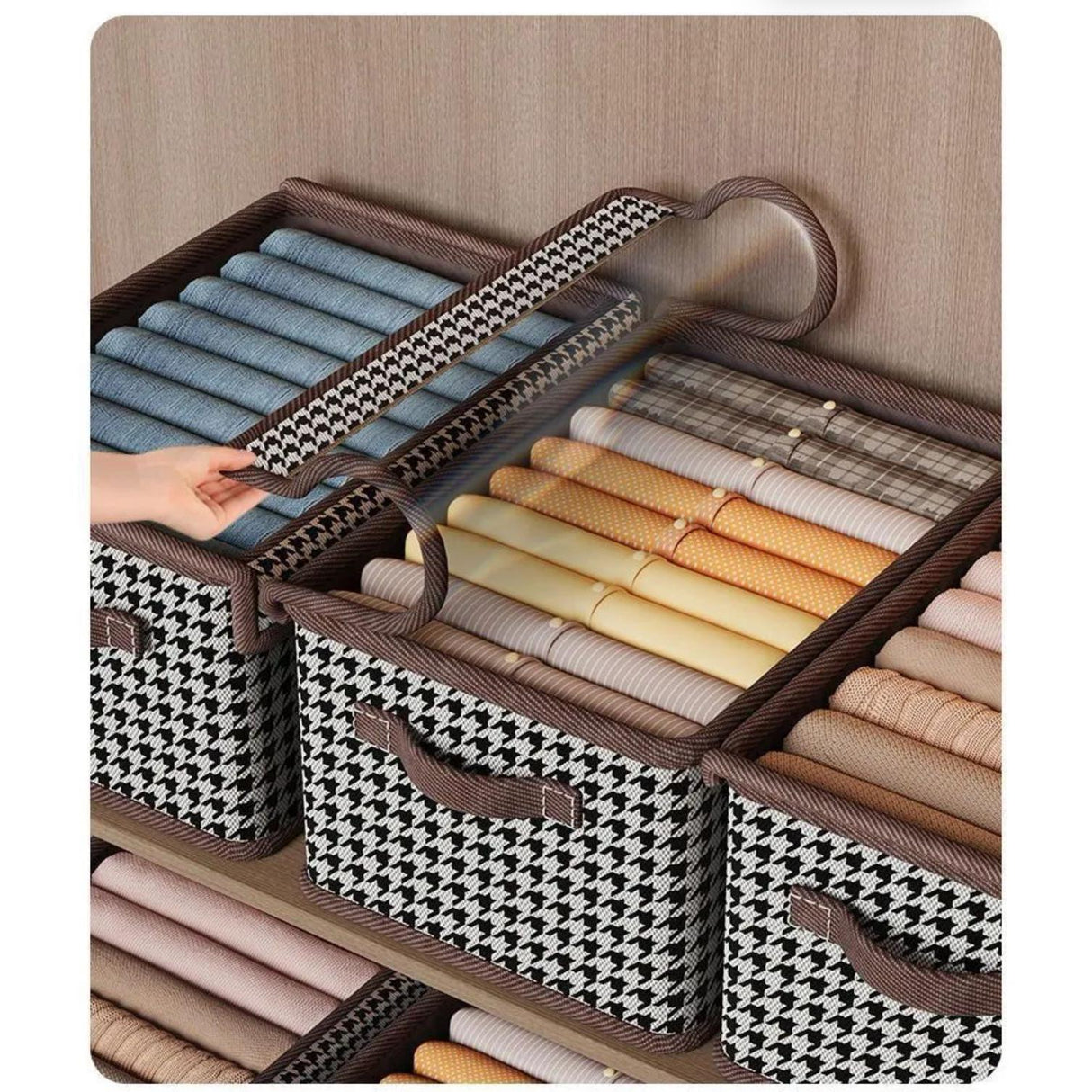 9 Grid Multipurpose Organizer with Cover Foldable Non Woven Fabric Storage Box 50x32x30cm