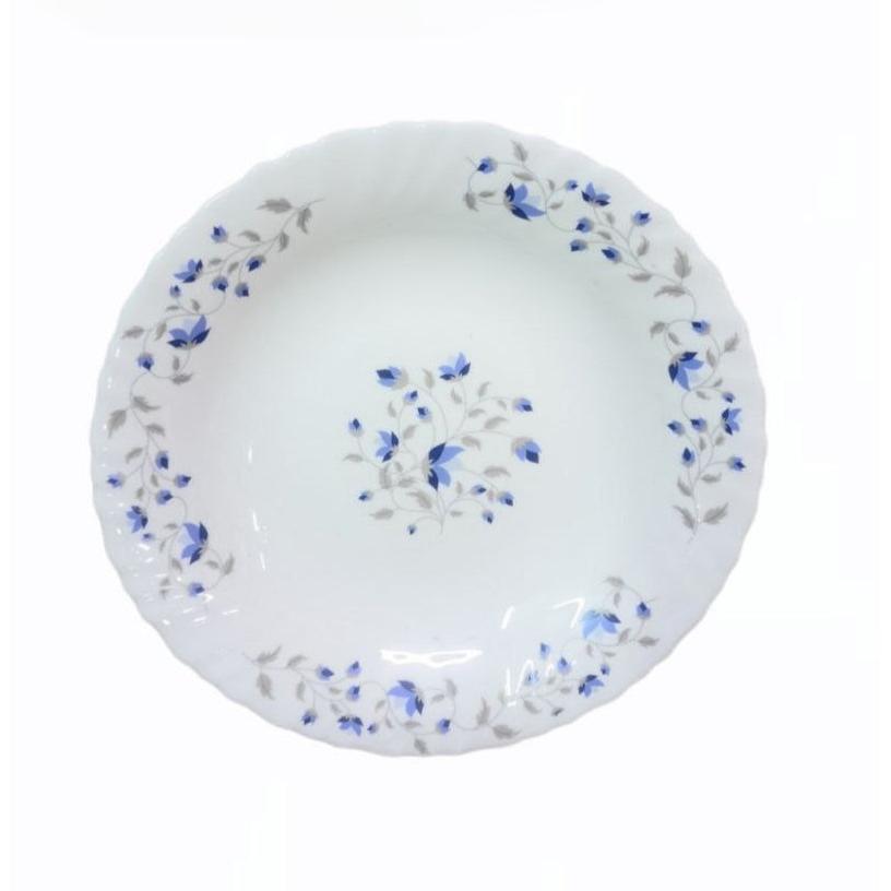 9 Inch Classique Blue Mystique Glass Soup Plates 6 Sets (36 Pieces)