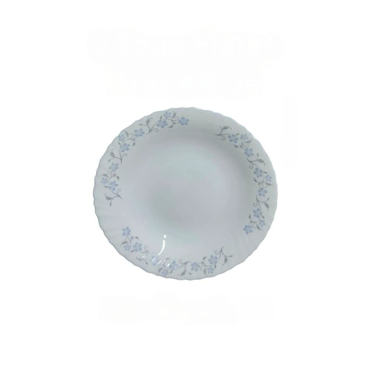 9 Inch Classique Grace Blue Glass Soup Plates 6 Sets (36 Pieces) kitchen and dinning Plates
