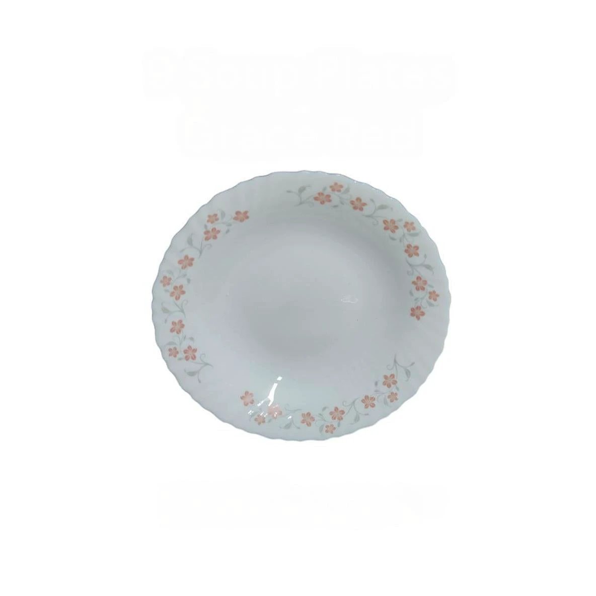 9 Inch Classique Grace Red Glass Soup Plates 6 Sets (36 Pieces) kitchen and dinning Plates