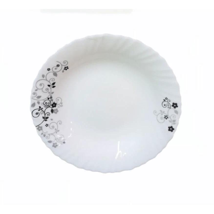 9 Inch Classique Mystrio Black Glass Soup Plates 6 Sets (36 Pieces) kitchen and dinning Plates
