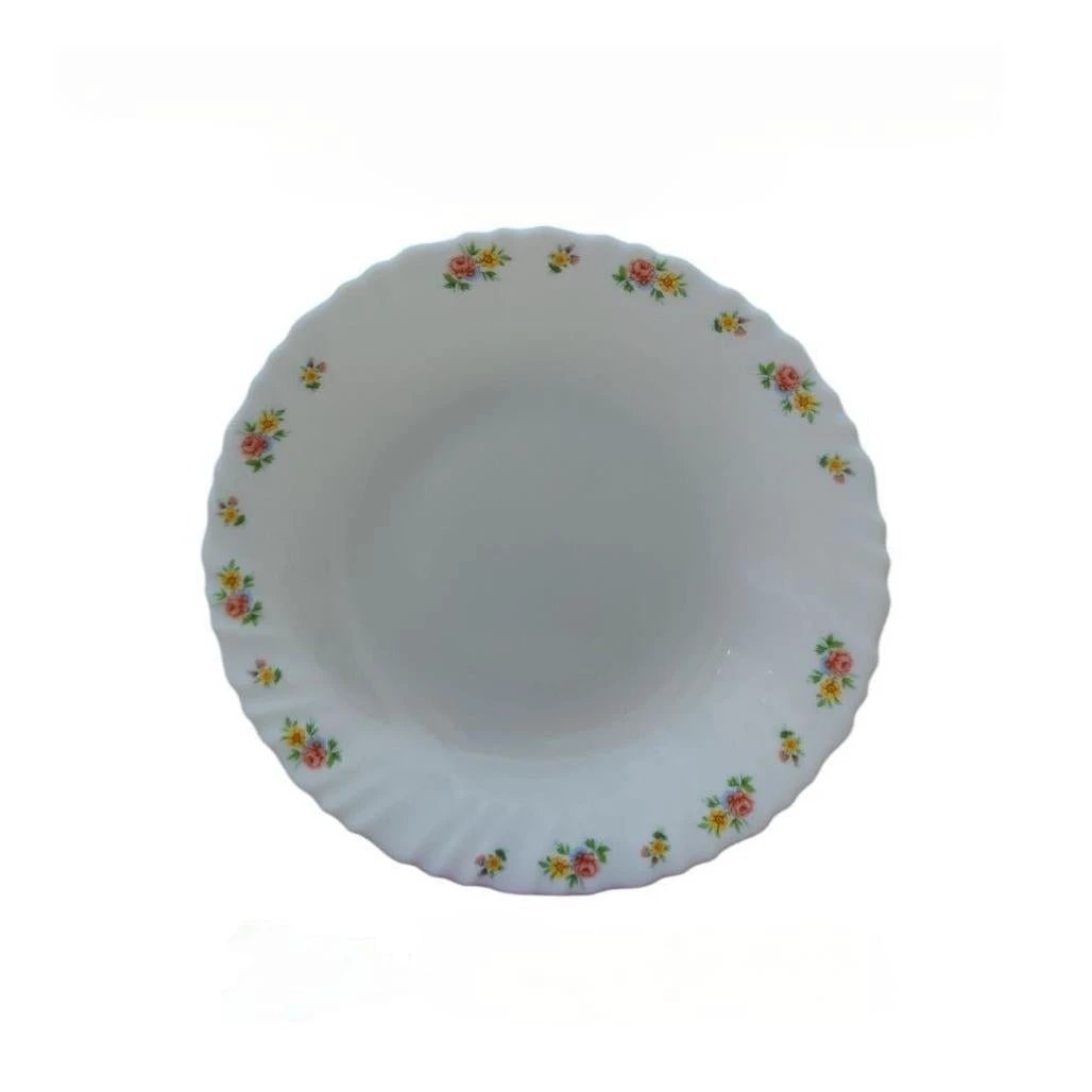 9 Inch Classique Petite Roses Glass Soup Plates 6 Sets (36 Pieces) kitchen and dinning Plates