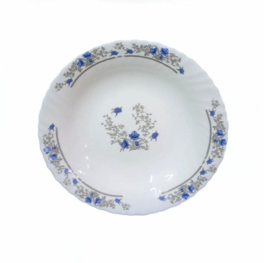 9 Inch Classique Royal Blossom Glass Soup Plates 6 Sets (36 Pieces) kitchen and dinning Plates