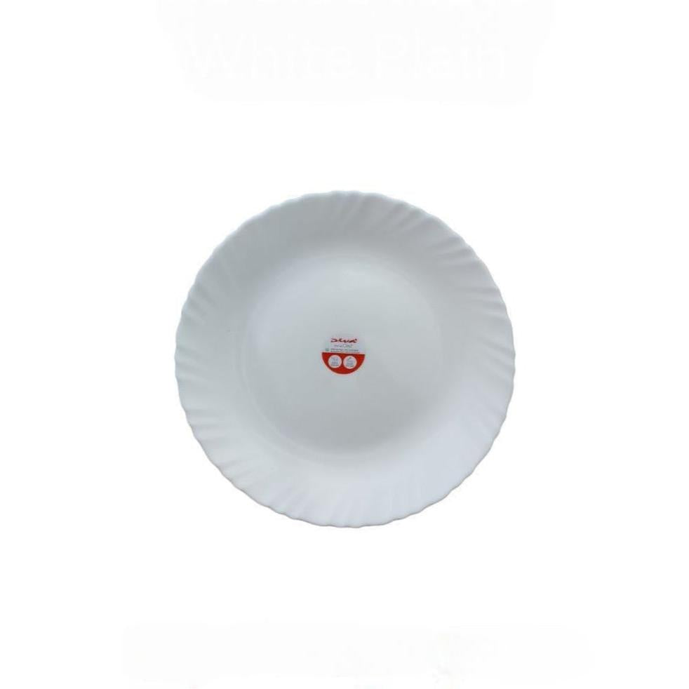 9 Inch Classique White Plain Glass Soup Plates 6 Sets (36 Pieces)