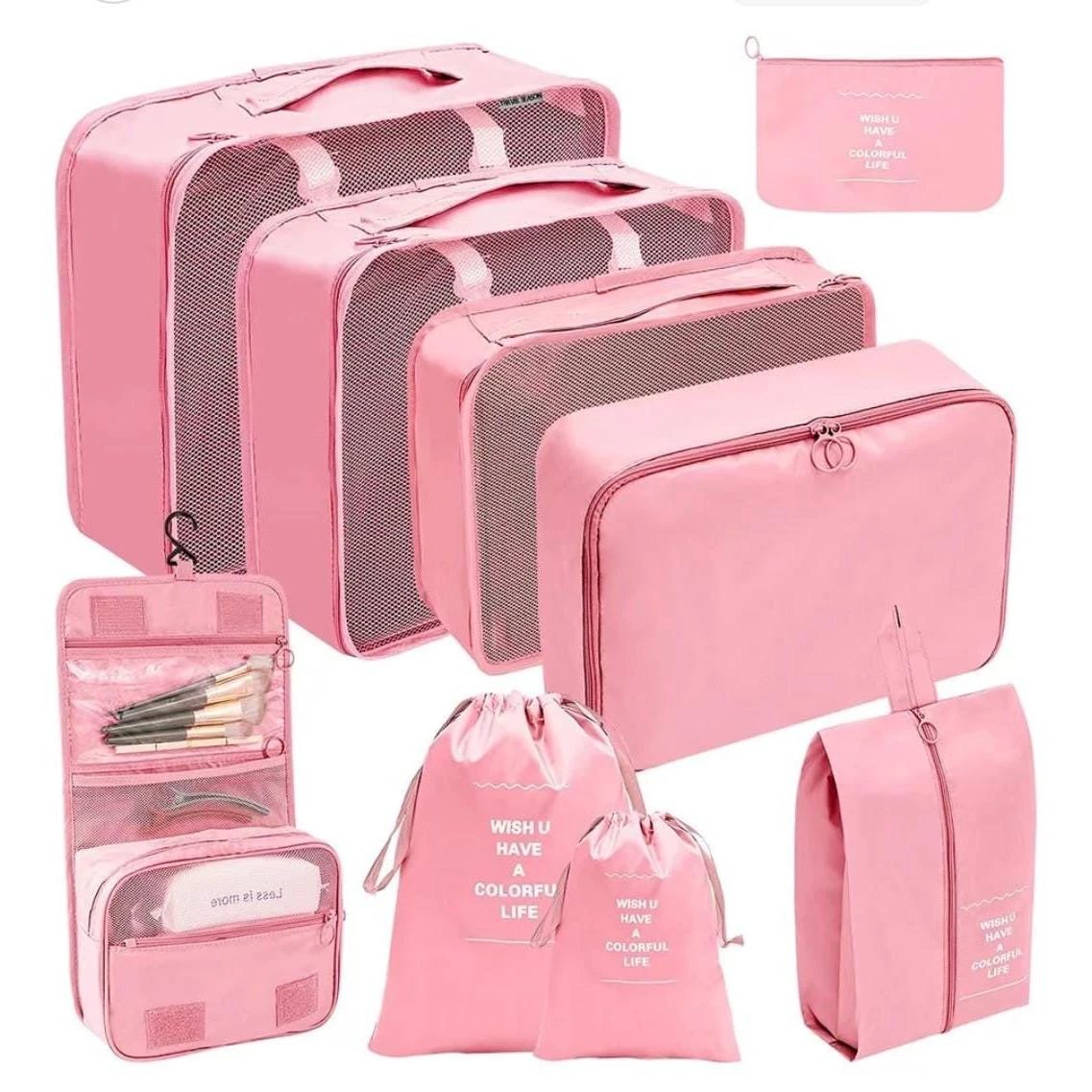 9-Piece Travel Luggage Organizer Set – Packing Cubes & Bags for Suitcase (Multiple Colours) Packing Organizers Packing Organizers