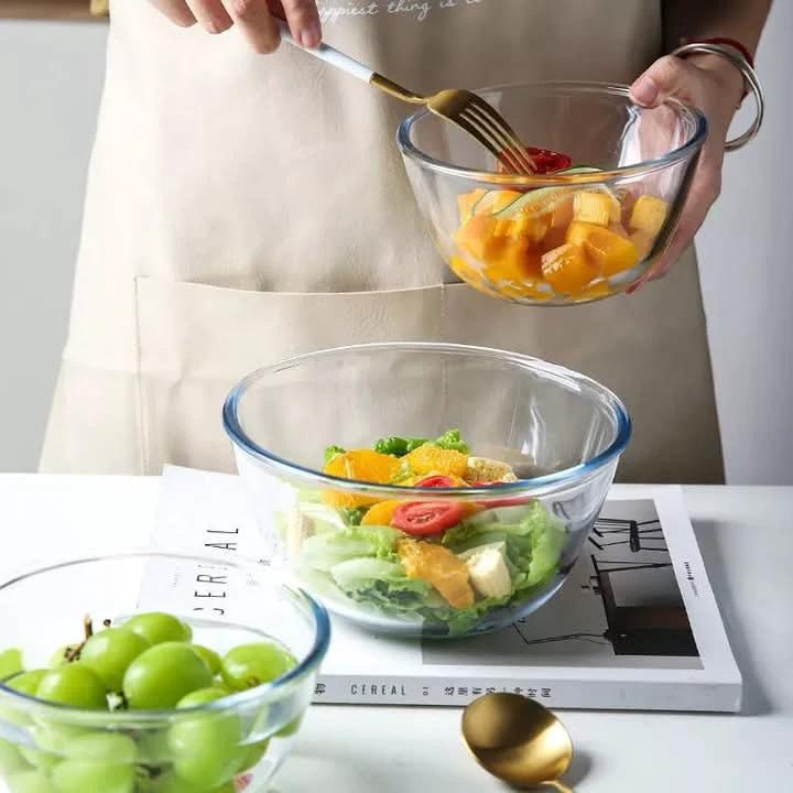 High Borosilicate Glass Bowl – 4500ml Heat-Resistant Baking & Serving Bowl mixing bowls Mixing Bowls