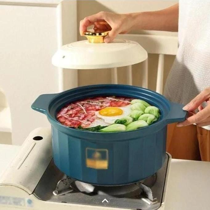Ceramic Casserole Cooking Pot – 5L Clay Pot with Lid for Stews and Slow Cooking cookware Casserole Dishes