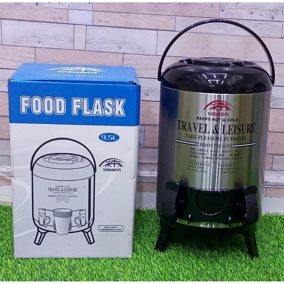 9.5L Stainless Steel Tea Urn with Double Tap Dispenser Drinkware Teapots