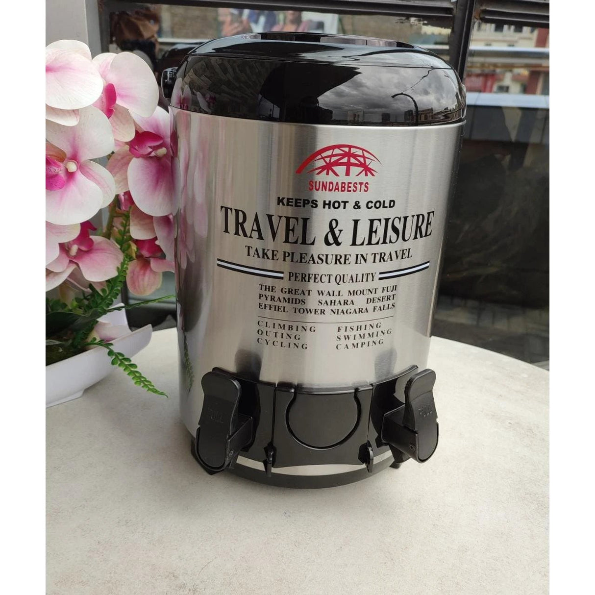 9.5L Stainless Steel Tea Urn with Double Tap Dispenser Drinkware Teapots