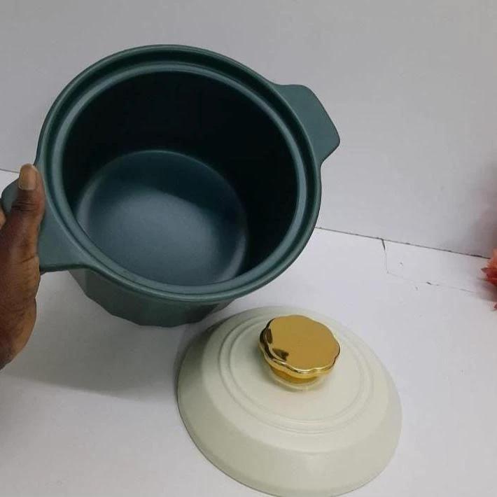 Ceramic Casserole Cooking Pot – 5L Clay Pot with Lid for Stews and Slow Cooking cookware Casserole Dishes