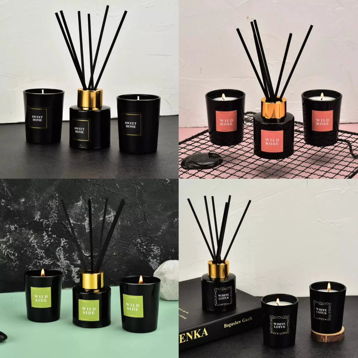 50ml Reed Diffuser and 2pc Scented Candles Set – Aromatherapy Essential Oil Gift Pack Diffuser Reed Diffusers