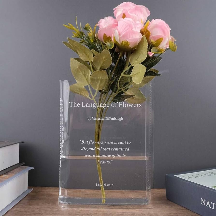 Acrylic Bookshelf Vase Modern Transparent Decorative Piece