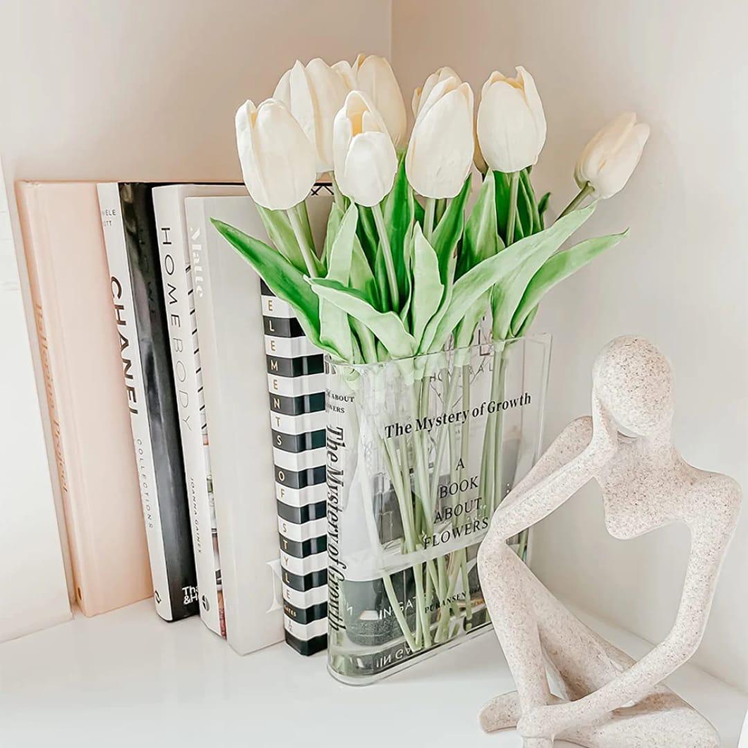 Acrylic Bookshelf Vase Modern Transparent Decorative Piece