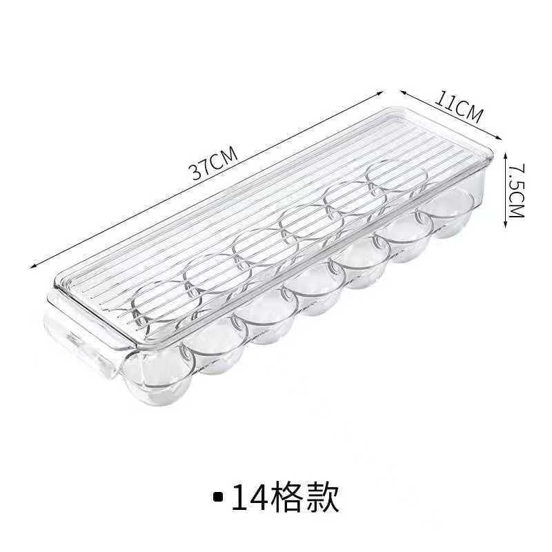 Acrylic Egg Holder with Lid – 14 Eggs Capacity | Stackable Fridge Organizer
