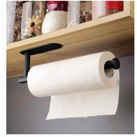 Adhesive Wall-Mount Toilet Roll Paper Holder – Stainless Steel Organizer for Kitchen & Bathroom, No Drill Installation