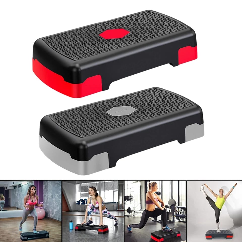 Adjustable Aerobic Fitness Stepper – Non-Slip Portable Exercise Foot Pedal, 200KG Load Capacity