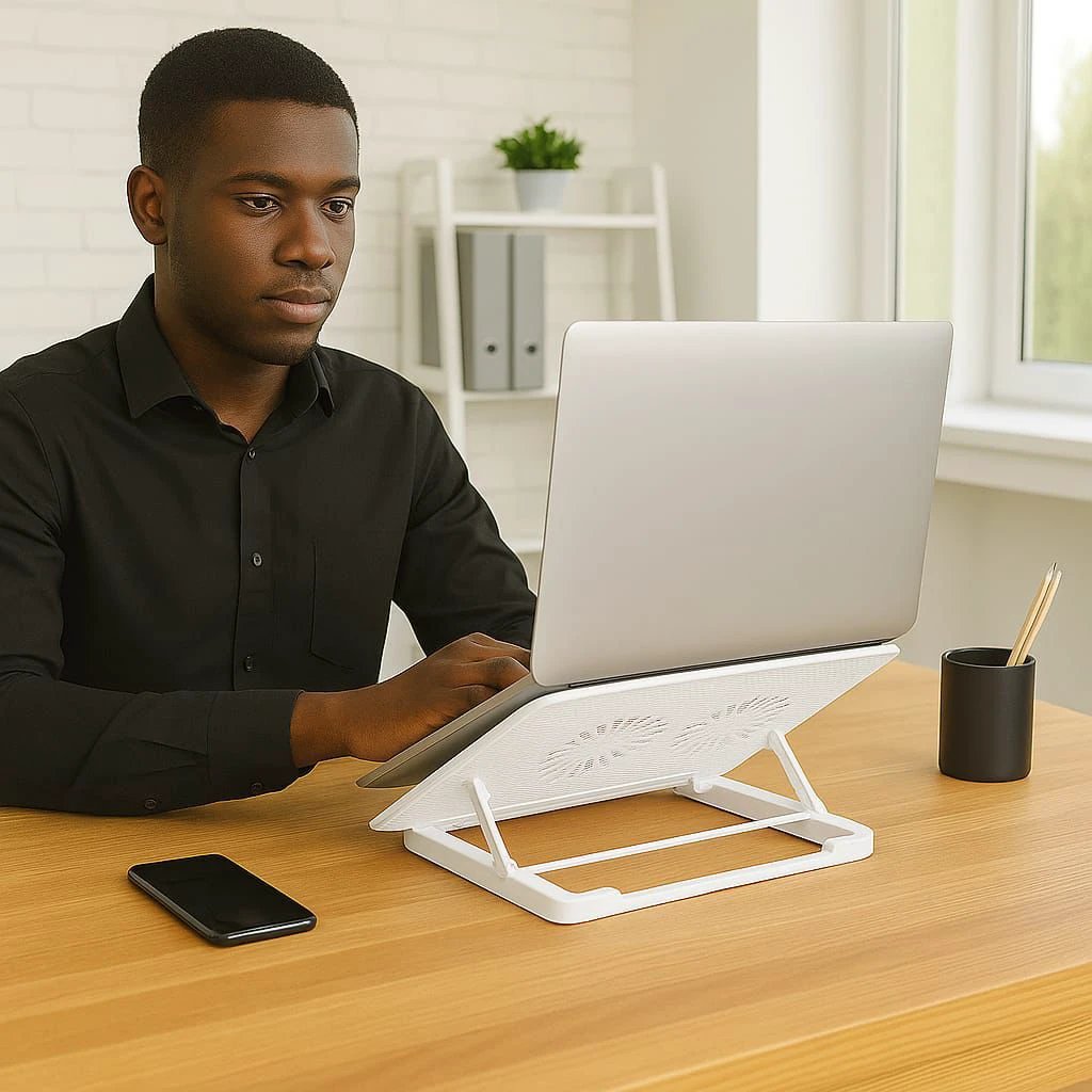 Adjustable Laptop Cooling Pad with Twin Turbo Fans and 4 Angle Settings Laptop stand Computer Risers & Stands
