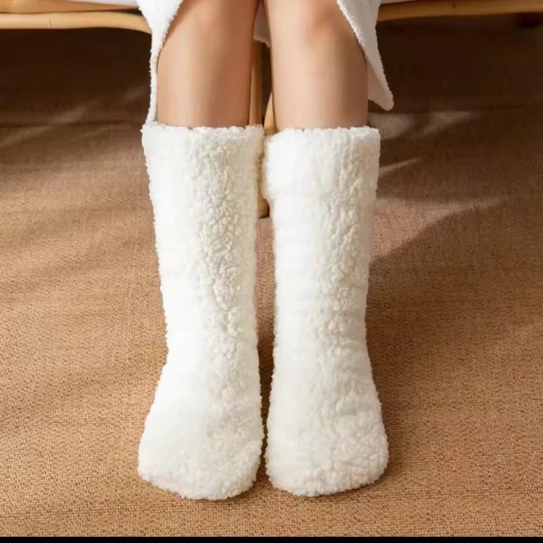 Adult Warm Floor Socks – Thick Fuzzy Winter Slipper Socks for Home Comfort Clothing & Accessories Crew Socks