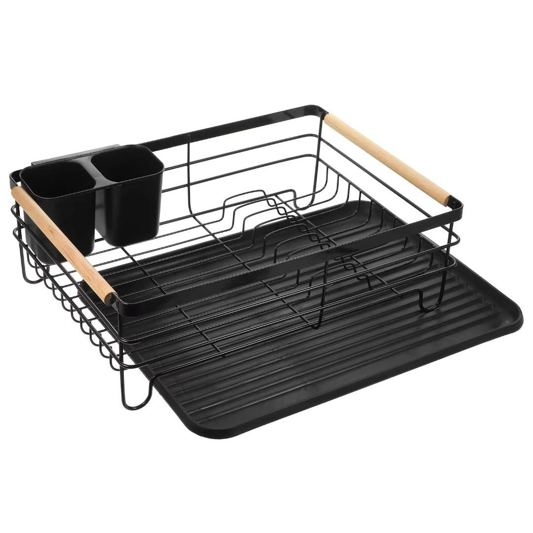Advanced Black Dish Rack Organizer Space Saving Kitchen Storage Solution