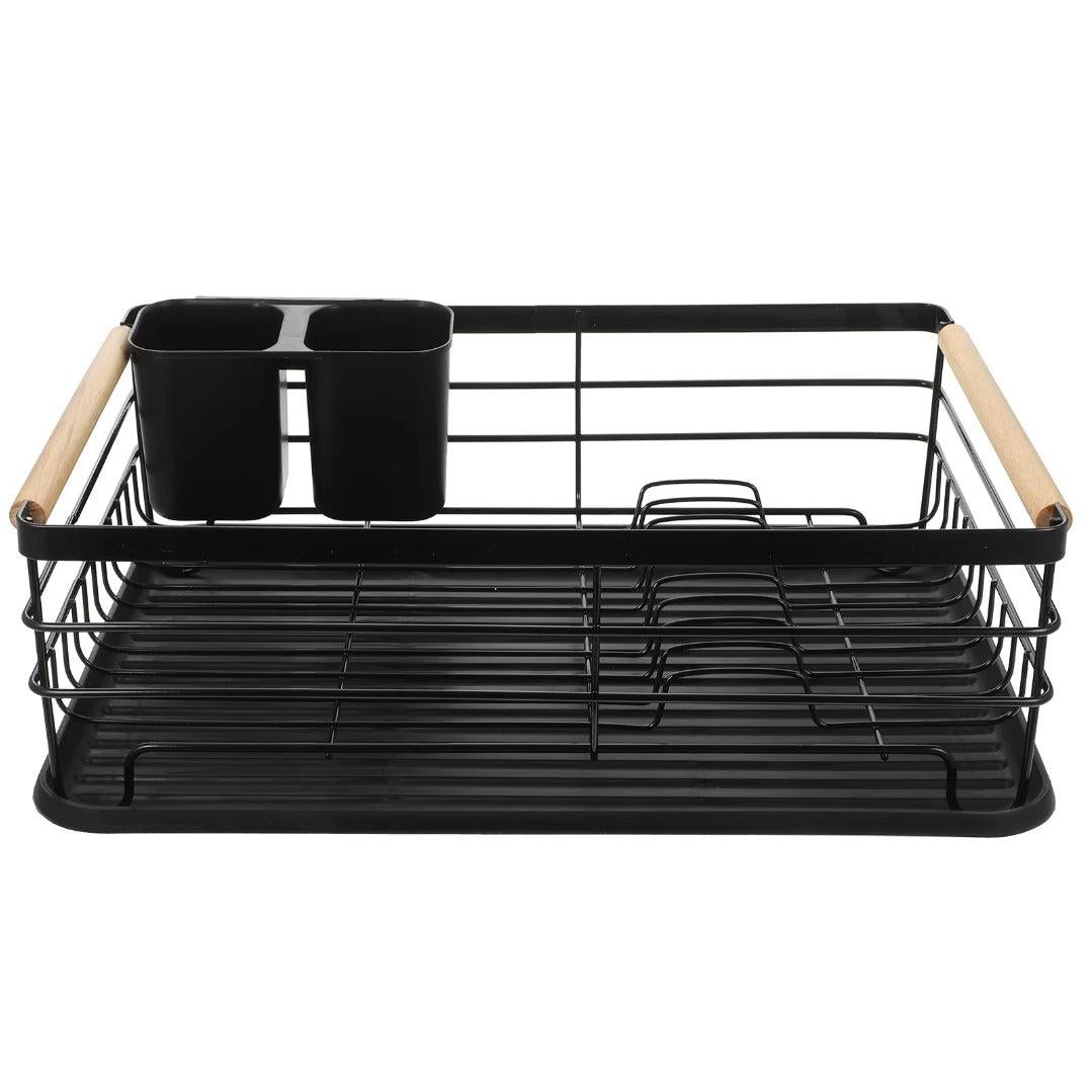 Advanced Black Dish Rack Organizer Space Saving Kitchen Storage Solution
