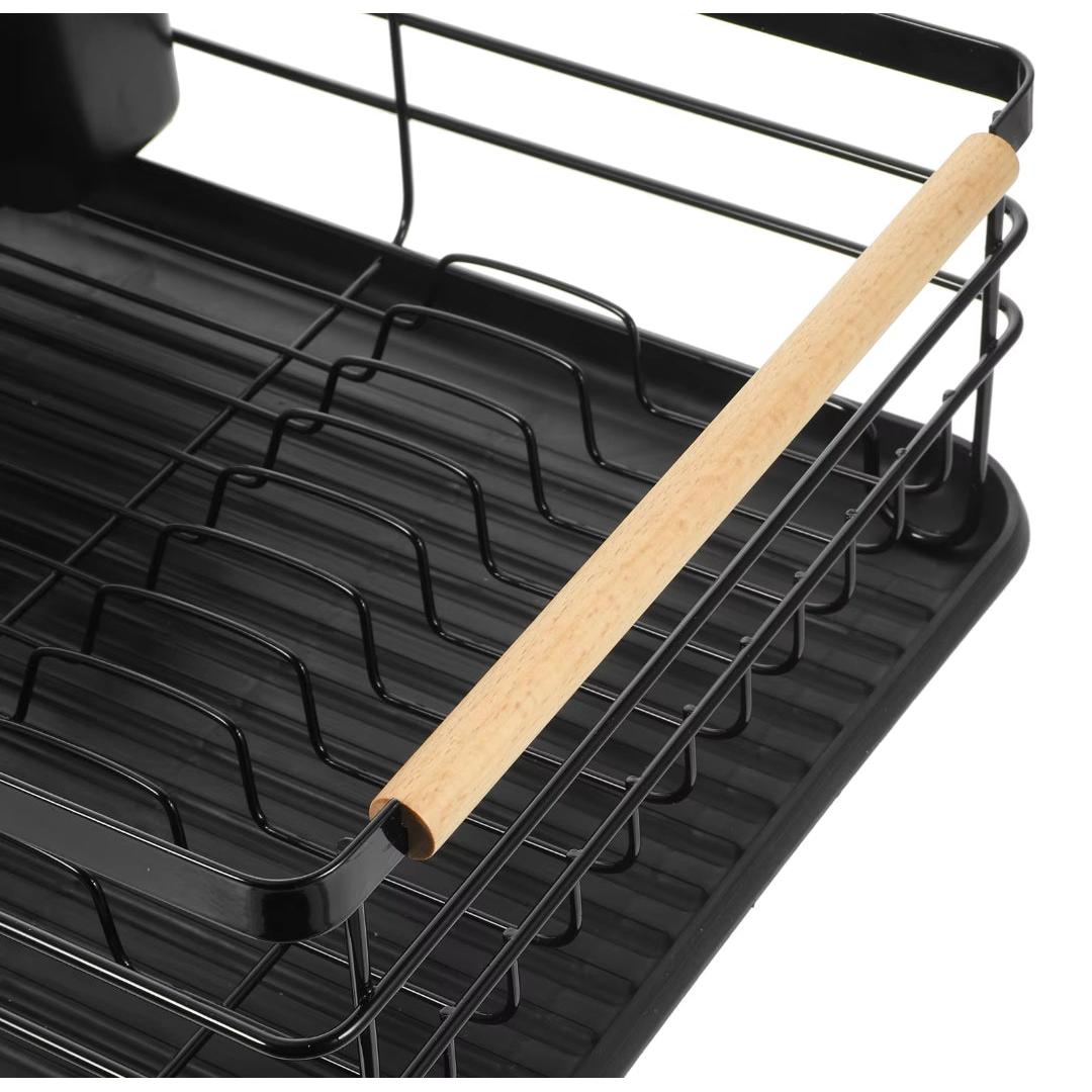 Advanced Black Dish Rack Organizer Space Saving Kitchen Storage Solution