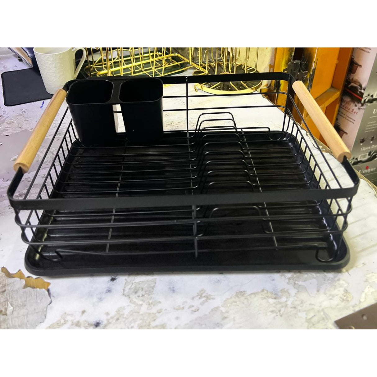 Advanced Black Dish Rack Organizer Space Saving Kitchen Storage Solution