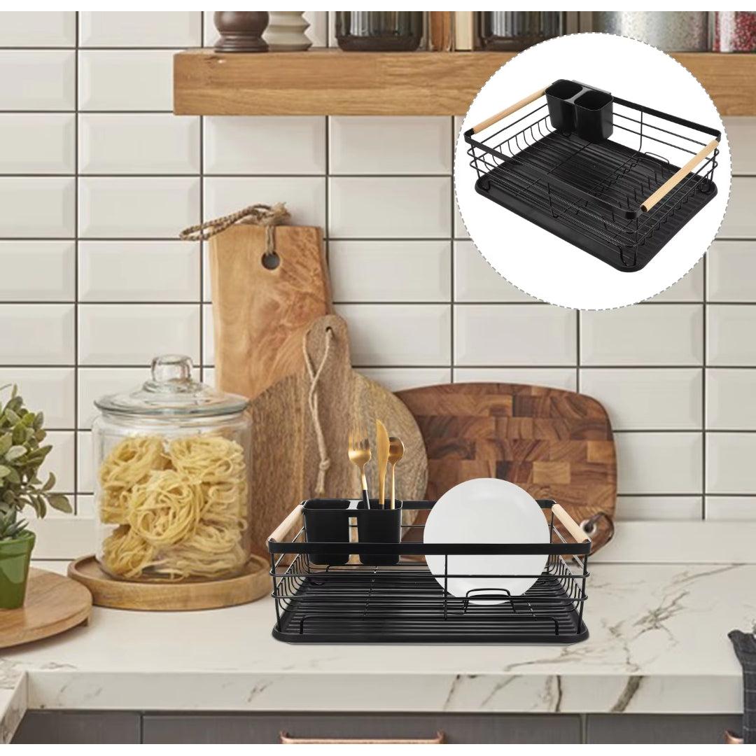 Advanced Black Dish Rack Organizer Space Saving Kitchen Storage Solution