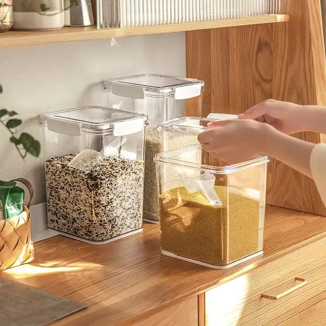 Airtight Acrylic Food Storage Containers with Scoop