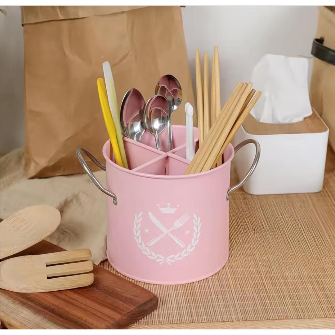Alloy Cutlery Holder with Partition Rust Resistant Kitchen Organizer