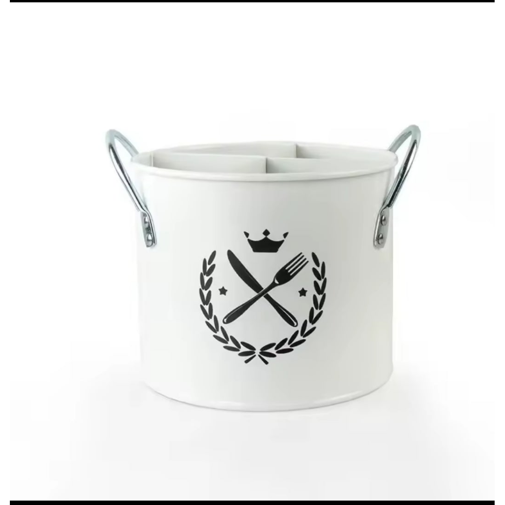 Alloy Cutlery Holder with Partition Rust Resistant Kitchen Organizer