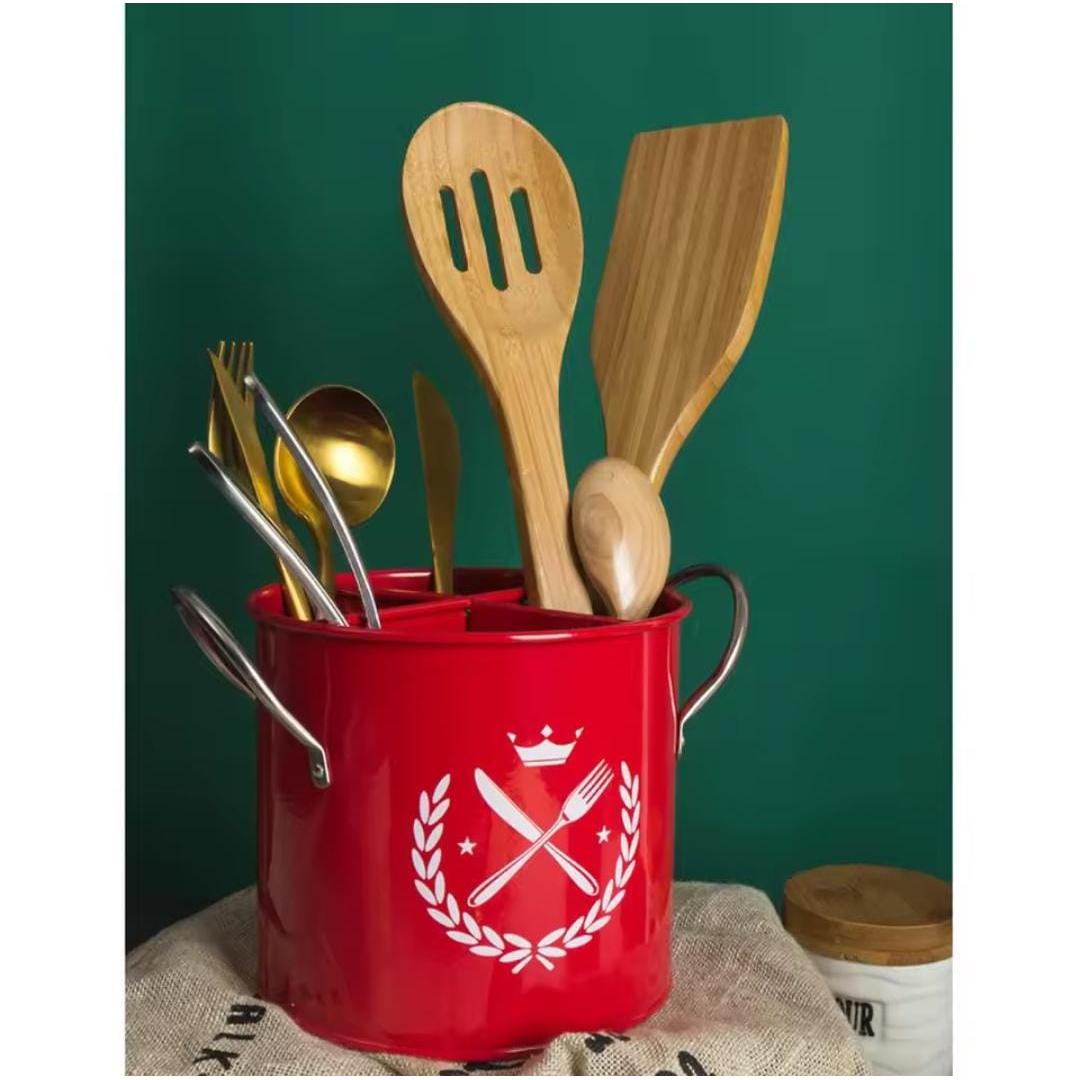 Alloy Cutlery Holder with Partition Rust Resistant Kitchen Organizer