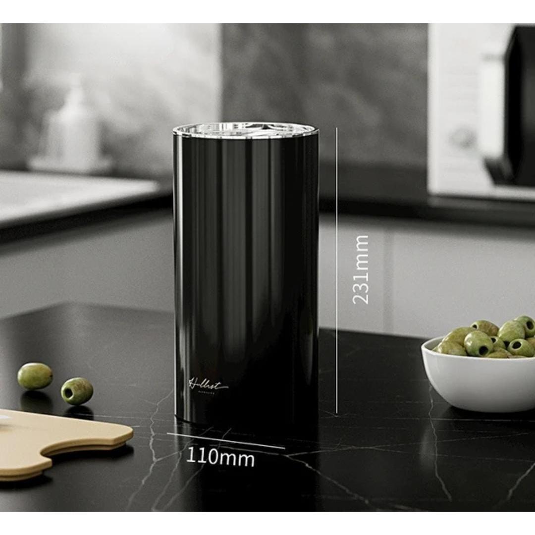 Alloy Knife Holders & Cutlery Organizers | Removable Stainless Steel Rack, Stylish Round Design (Green & Black)