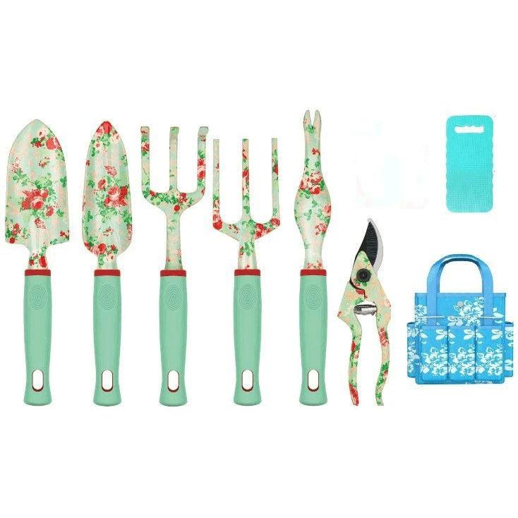 Aluminium Garden Tool Set with Floral Printing Durable Lightweight Garden Tools Cultivators
