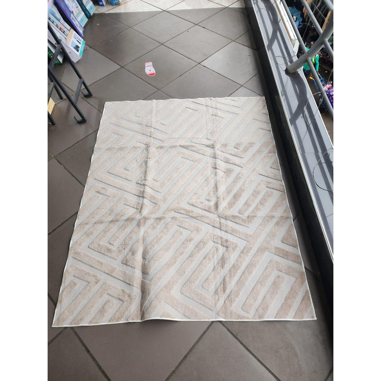 American Carpet in Cream, Beige, and Grey Modern Design