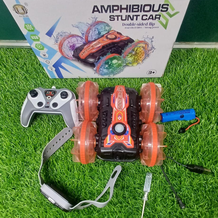 Amphibious Stunt Car Hand Gesture and Remote Controlled Rechargeable
