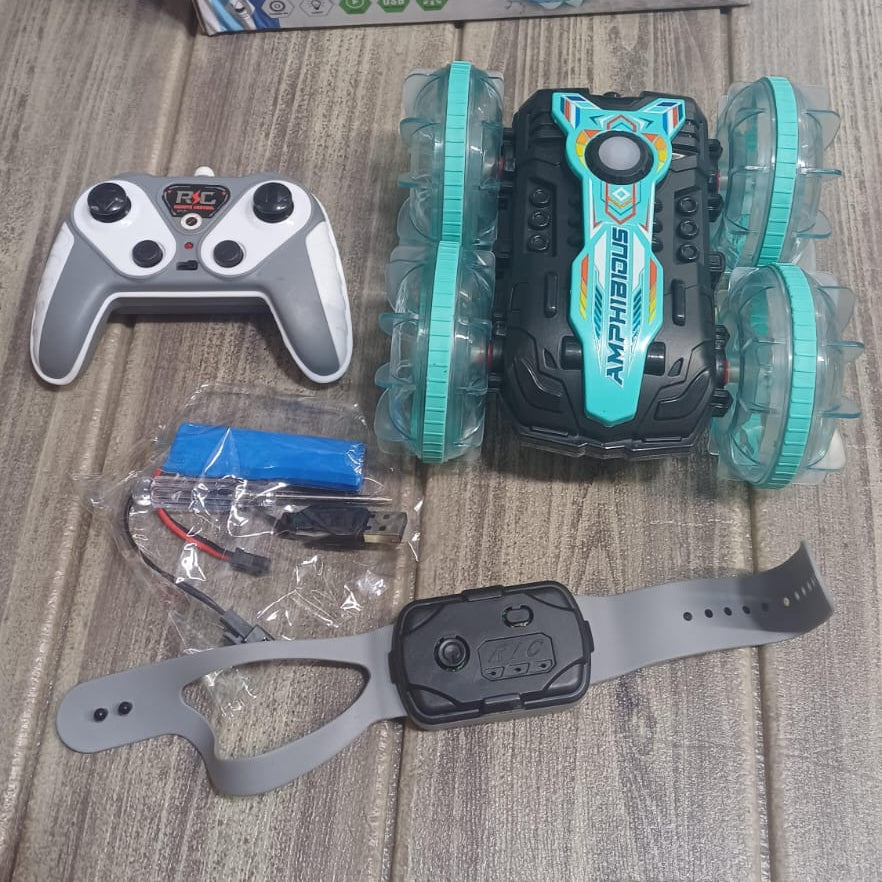 Amphibious Stunt Car Hand Gesture and Remote Controlled Rechargeable
