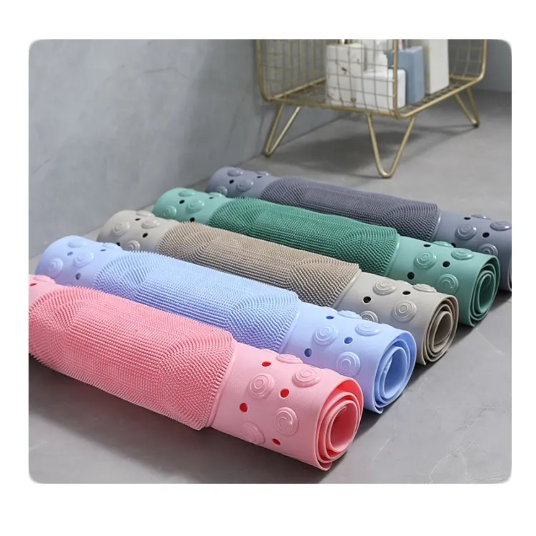 Anti Slip Bathroom Mat 38cm x 70cm with Massage Surface and Suction Cups for Safety and Comfort