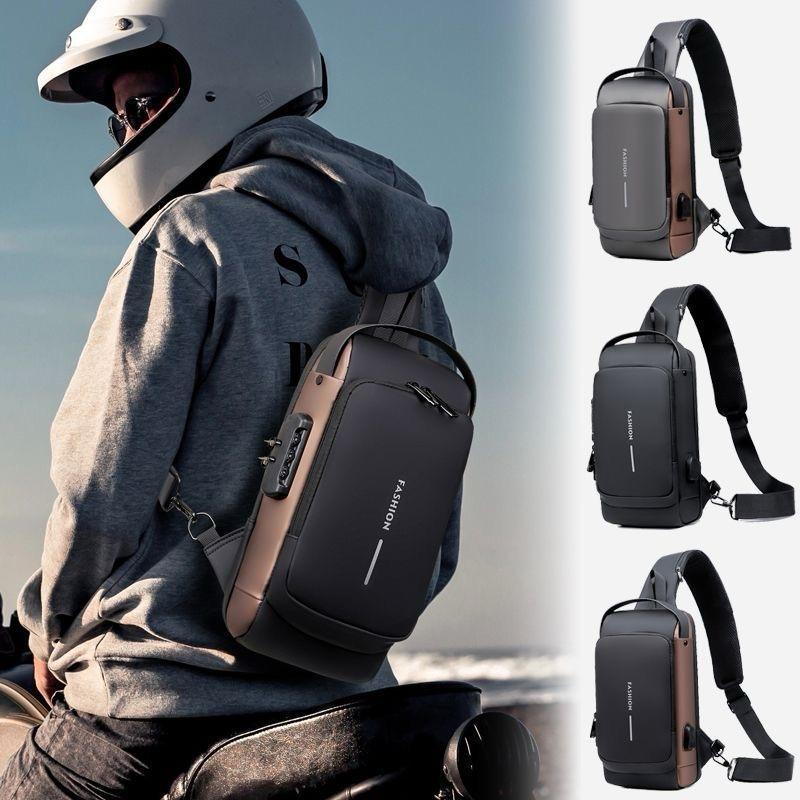 Anti-Theft Chest Cross Shoulder Bag with USB Charging and Water Resistance