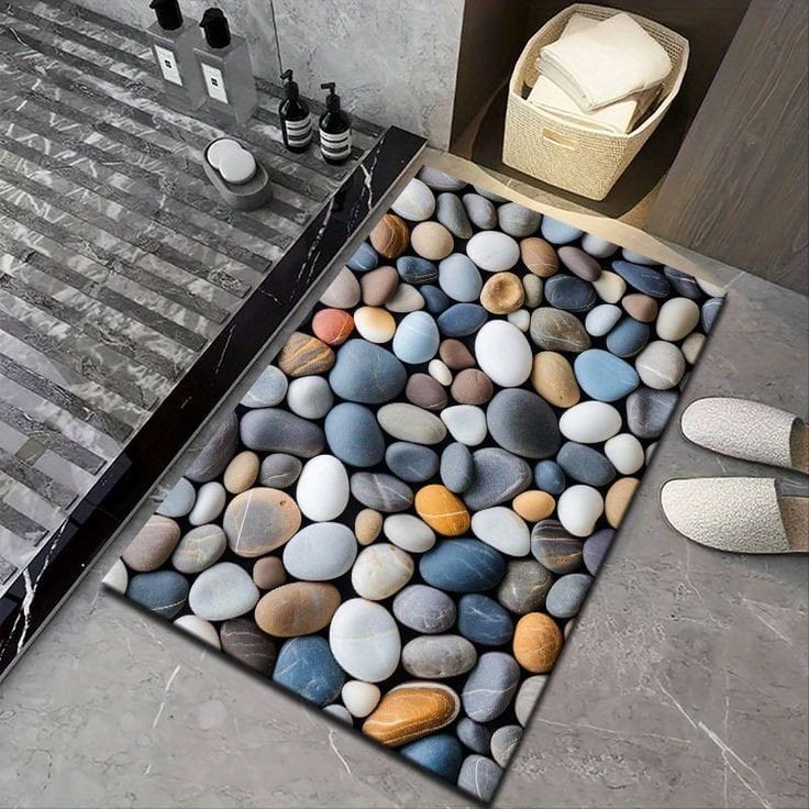 Antislip Bathroom Floor Mat Diatomaceous Earth Moisture Absorbing Bath Mat