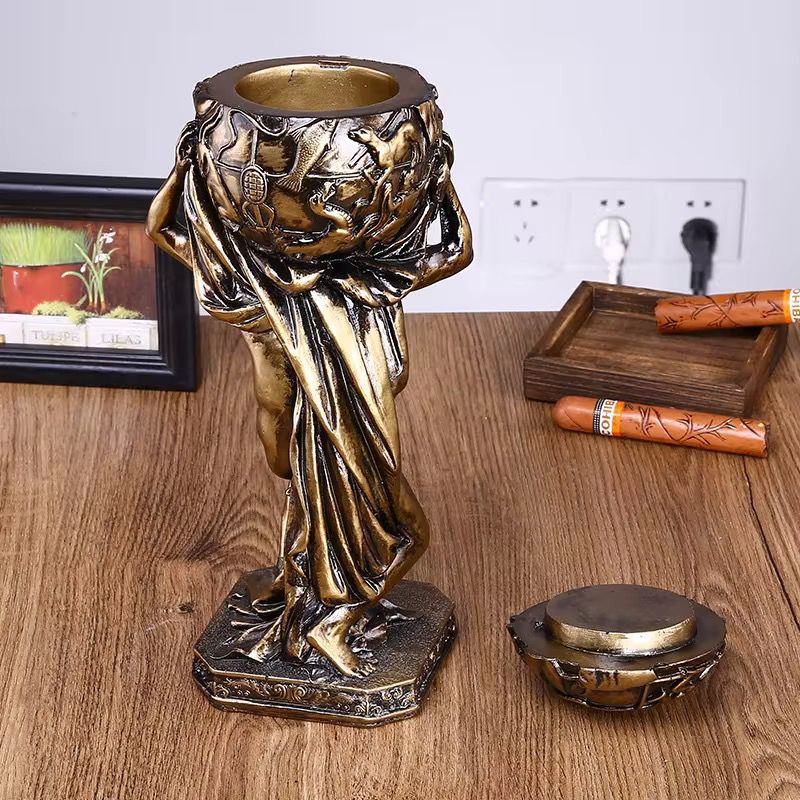 Atlas Mythology Resin Statue in Unique Pose for Home Decor and Collectible Display