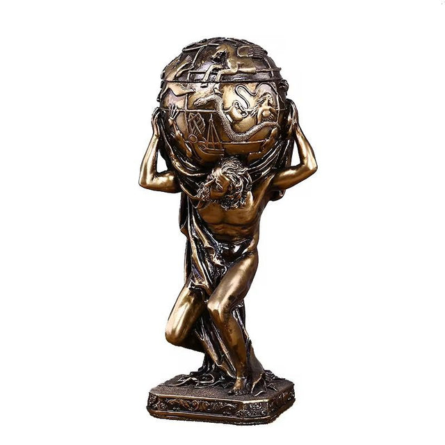 Atlas Mythology Resin Statue in Unique Pose for Home Decor and Collectible Display