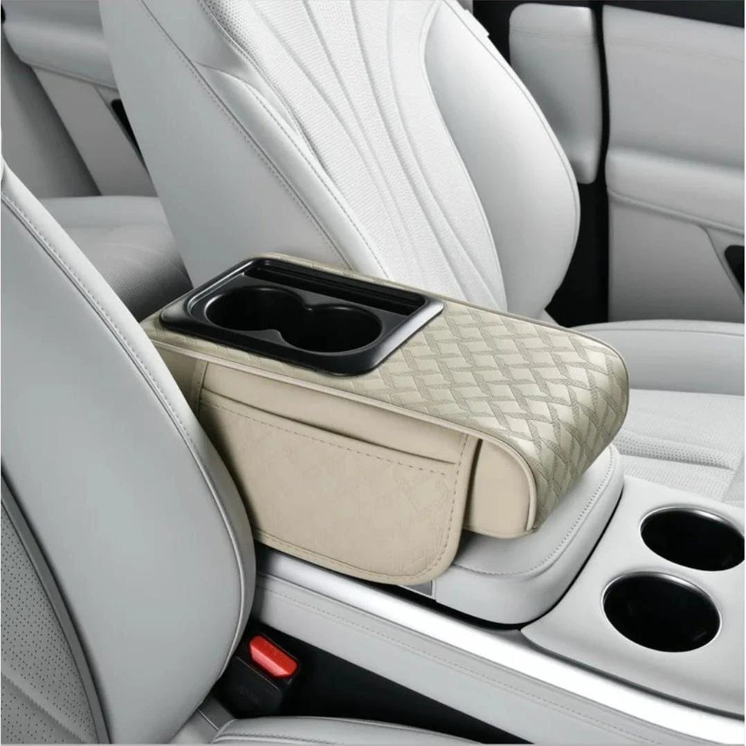 Auto Center Console Armrest Cushion with Cup and Phone Holder – 3 in 1 Multipurpose Design Car accessories Car Organizers