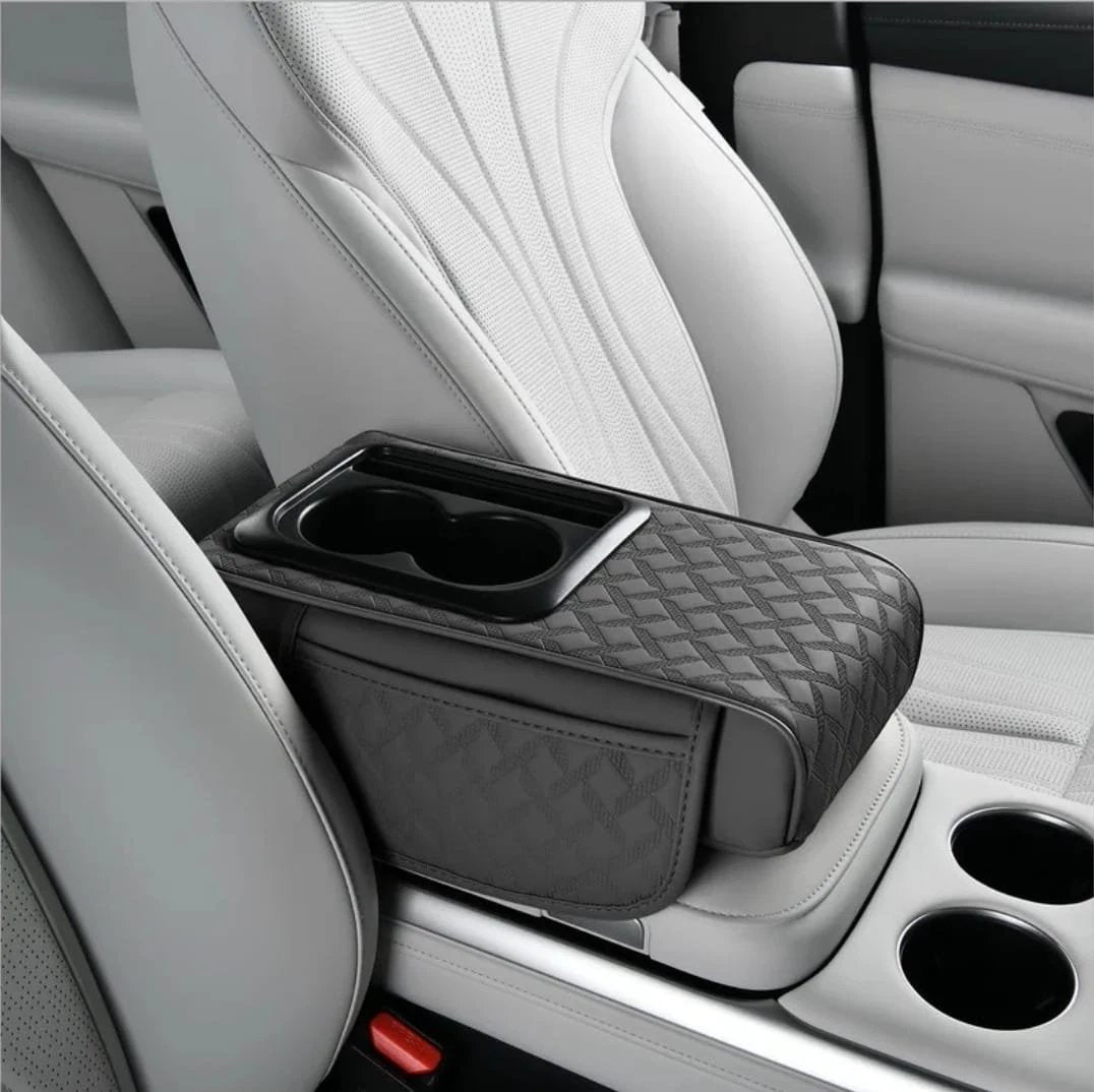 Auto Center Console Armrest Cushion with Cup and Phone Holder – 3 in 1 Multipurpose Design Car accessories Car Organizers