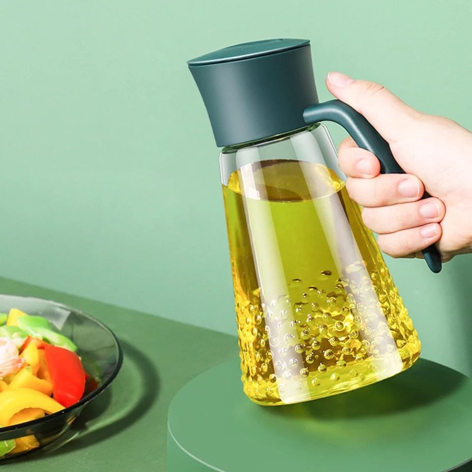 Automatic Oil & Vinegar Dispenser 630ml Lead Free Glass with PP Lid