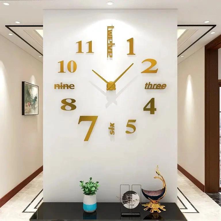 BIG Acrylic 3D Wall Clock 120x120cm DIY Numbers for Home Wall Decoration. Wall clock Wall Clocks