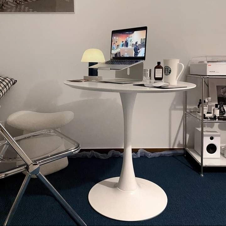 Balcony, Dining , Garden Acrylic Foldable Chair and Round Pedestal Table Combo Set