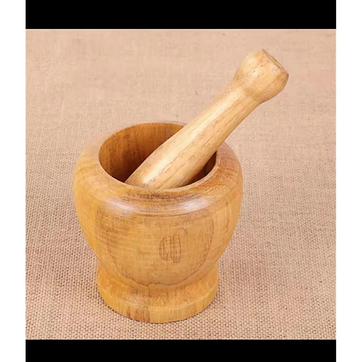 Bamboo Mortar and Pestle Set with 500ml Capacity – Natural Finish kitchen and dinning Mortars & Pestles